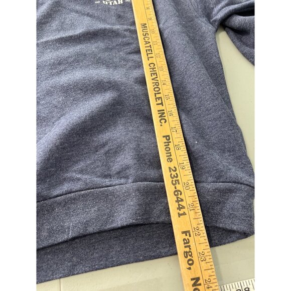 League 91 Moab Utah Collared Pullover Sweatshirt Womens Medium Heather Navy NEW - Picture 7 of 10